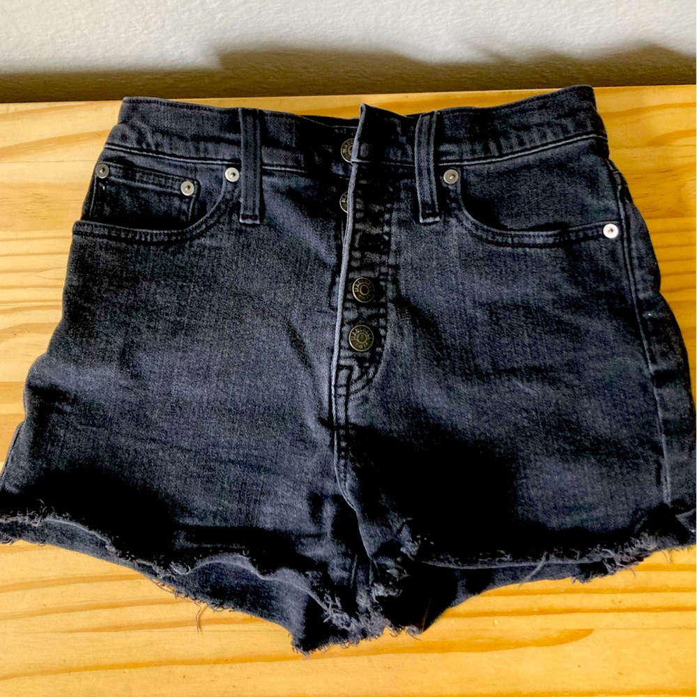 Madewell high waisted button fly grey cutoff Jean shorts